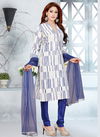 Blue Colour N F CHURIDAR 05 Stylish Festive Wear Worked Readymade Salwar Suit Collection N F C 117-BLUE